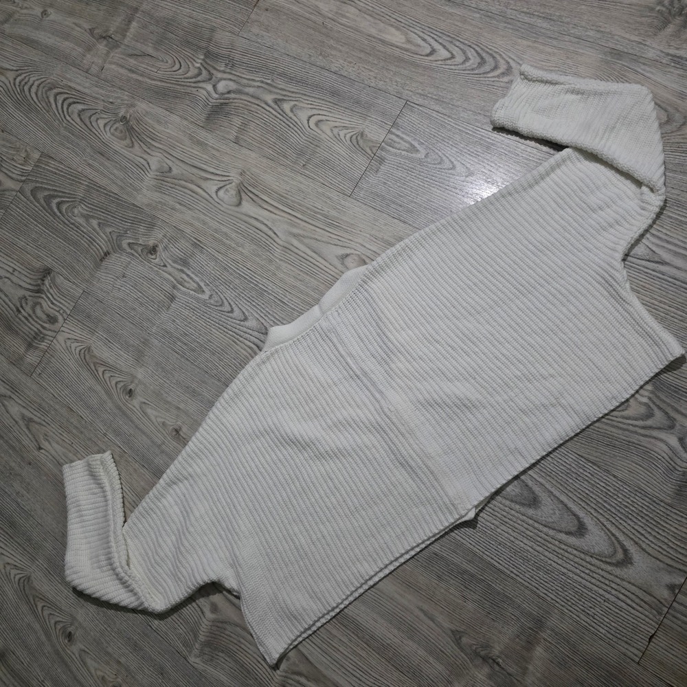 Forever 21 Cropped Knit Cardigan Sweater Cream Size Medium - Picture 4 of 4